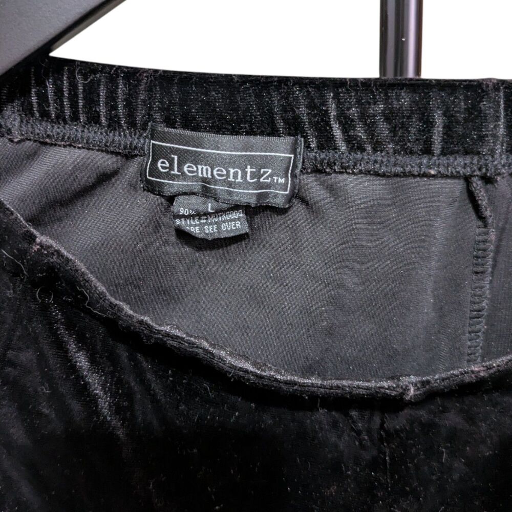 Elementz Large Black Velvet Maxi Skirt Elastic Waist Velour - Picture 3 of 4